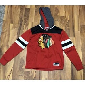 Reebok Face Off Collection Chicago Blackhawks NHL Pullover Hoodie Youth XL